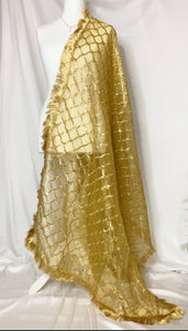 Gold organza fabric dupatta shawl